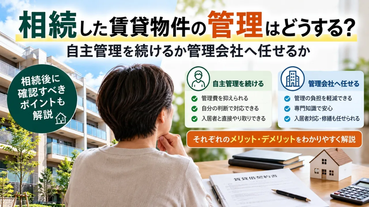 相続した賃貸物件の管理はどうする？自主管理を続けるか管理会社へ任せるか
