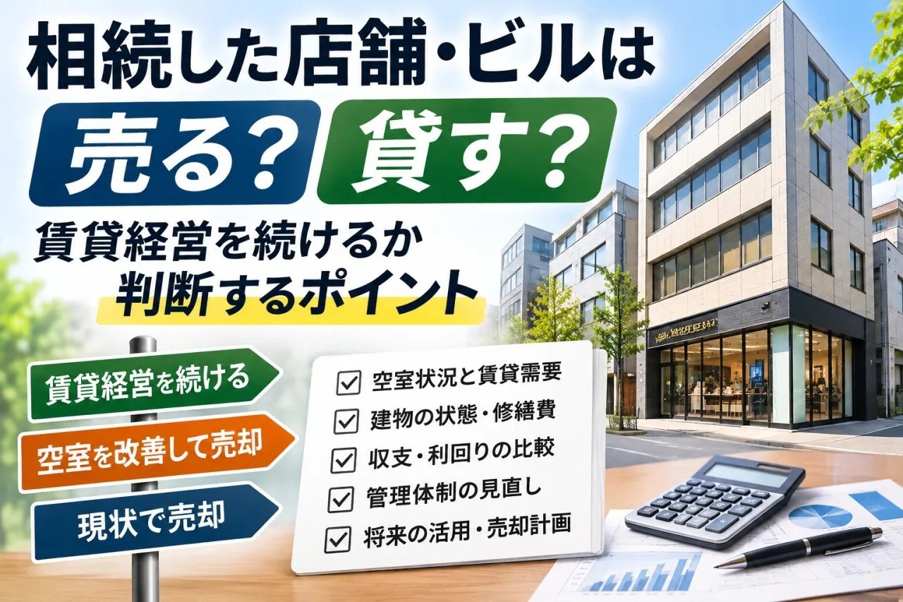 相続した店舗・ビルは売る？貸す？賃貸経営を続けるか判断するポイント